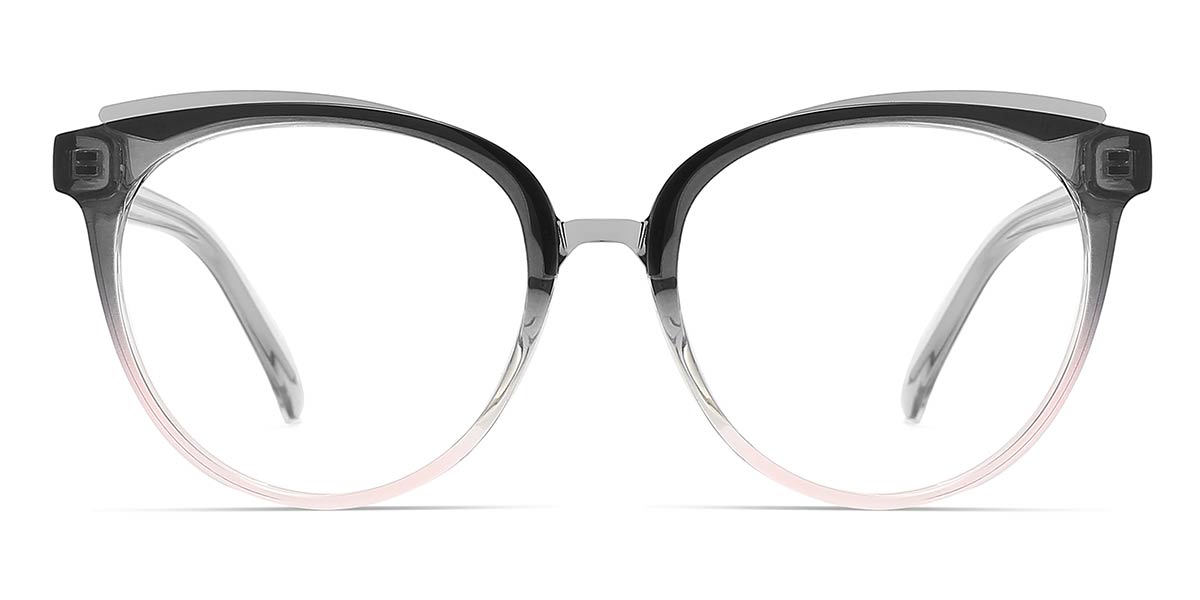 Grey Pink - Round Glasses - Lale