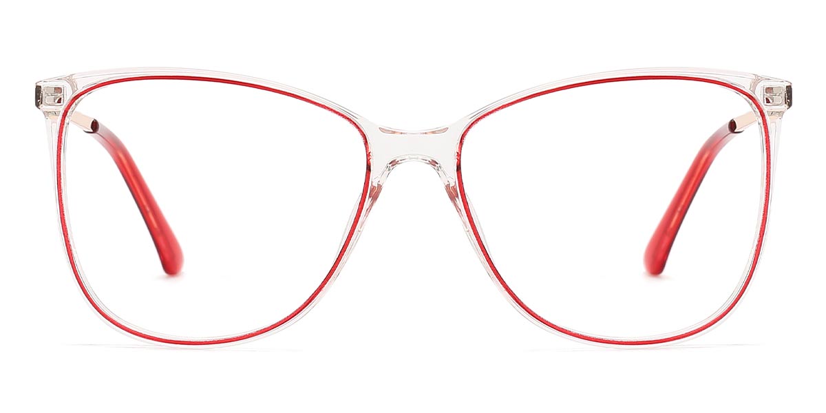 Red - Square Glasses - Dmy
