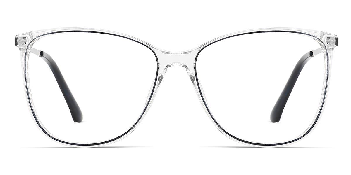 Clear Navy Blue Dmy - Square Glasses