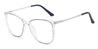 Clear Navy Blue Dmy - Square Glasses