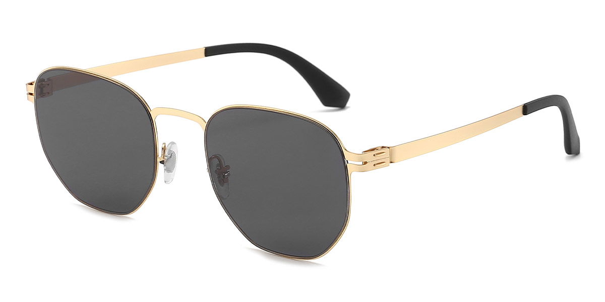 Gold Grey - Oval Sunglasses - Colt