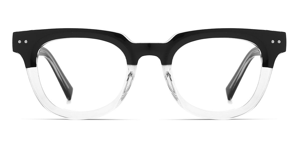 Black Transparent - Square Glasses - Arlo