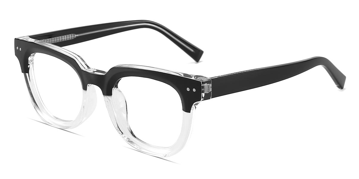 Black Transparent - Square Glasses - Arlo