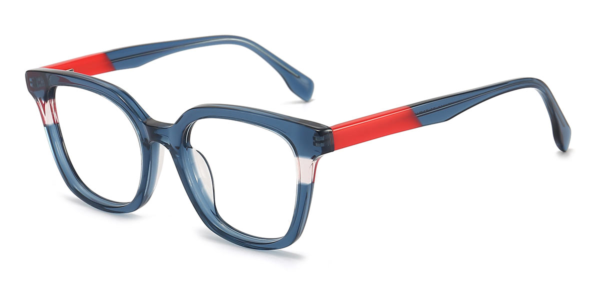 Blue - Square Glasses - Little