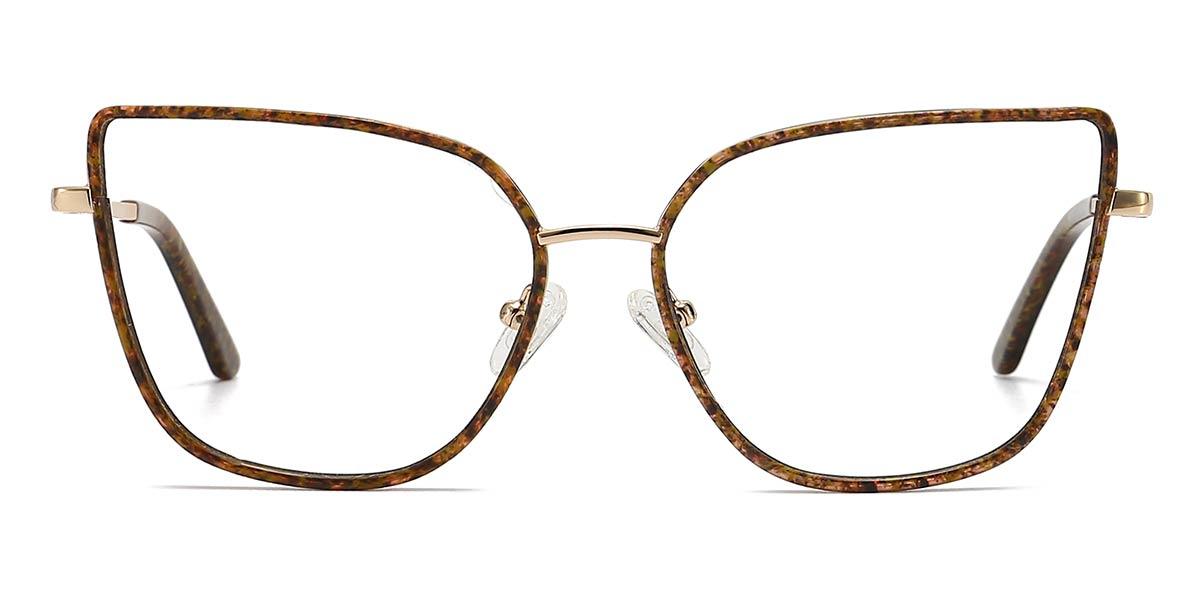 Gold Tawny Tortoiseshell Leia - Square Glasses