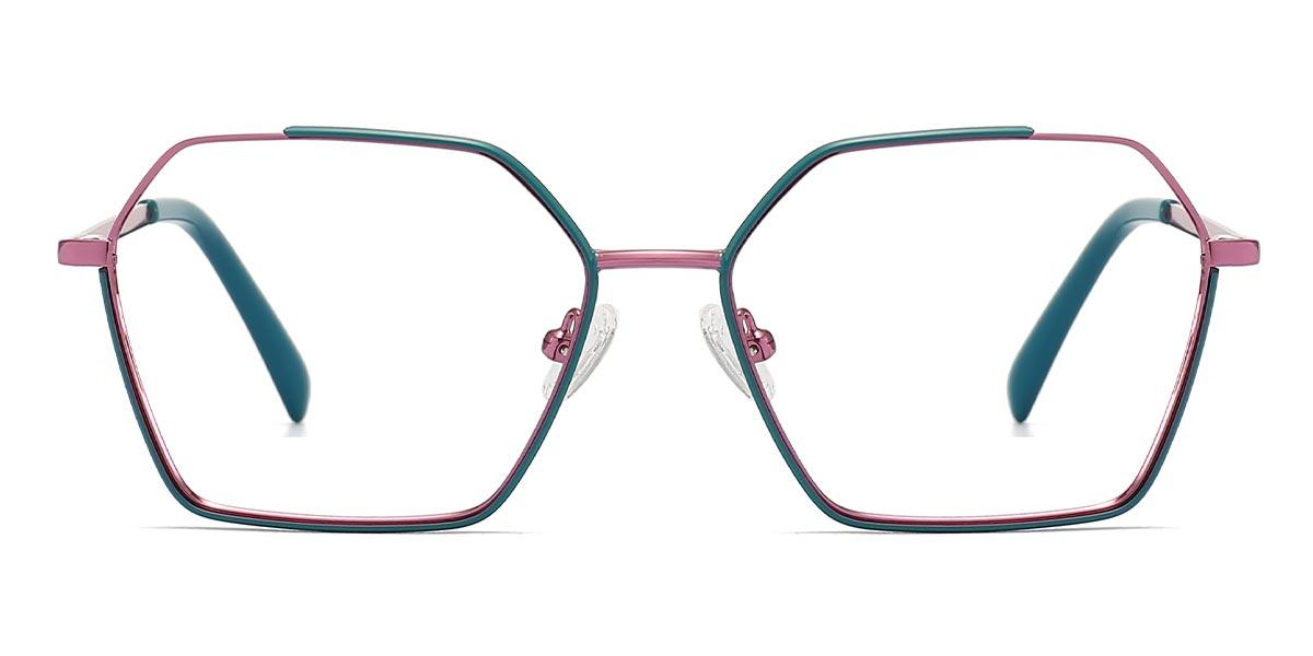 Pink Cyan Esther - Oval Glasses