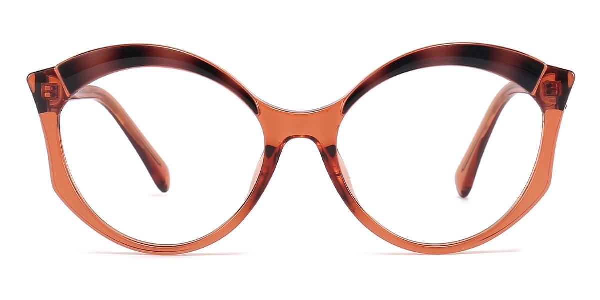 Orange Brwon Tortoiseshell Kaleb - Round Glasses
