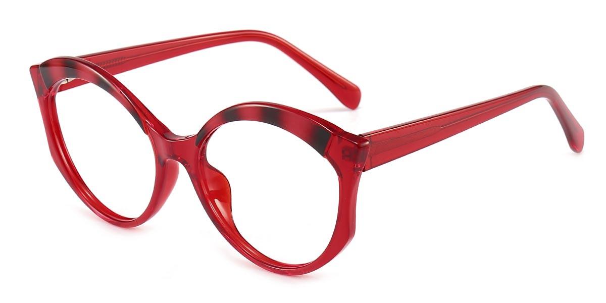 Red Red Tortoiseshell Kaleb - Round Glasses