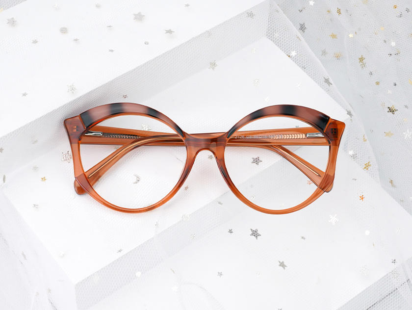 Kaleb - Round Orange Glasses For Women