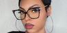 Black Brunette Spots Sarah - Square Glasses