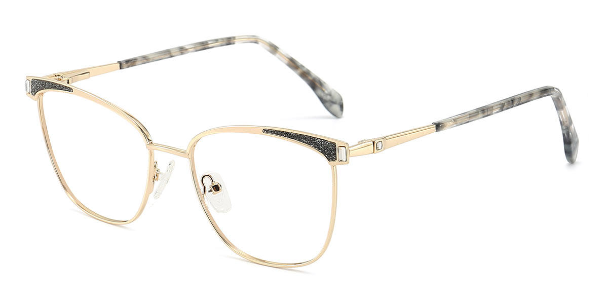 Gold Black Atticus - Square Glasses