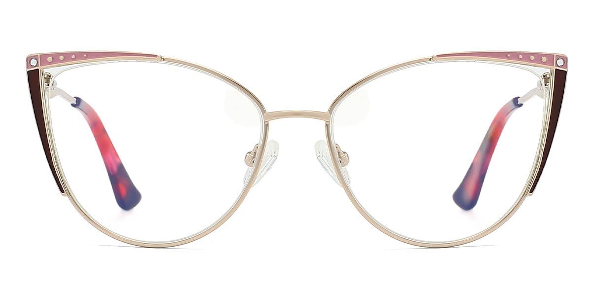 Gold Pink Wine Harlow - Cat Eye Glasses