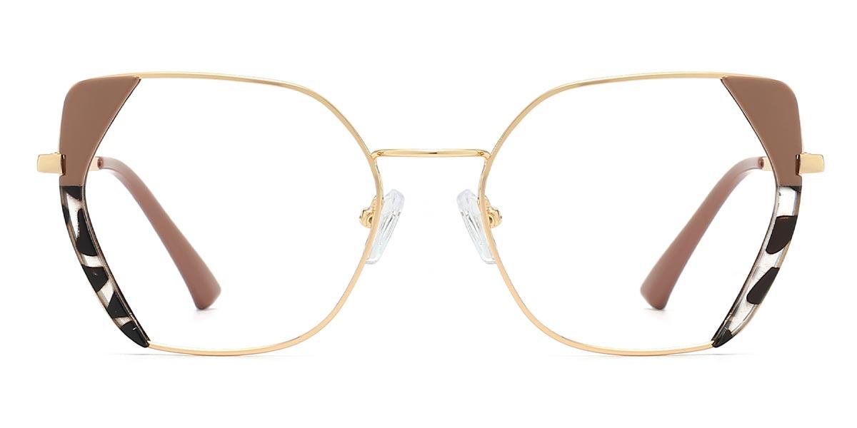 Gold Brown Tortoiseshell Caden - Square Glasses
