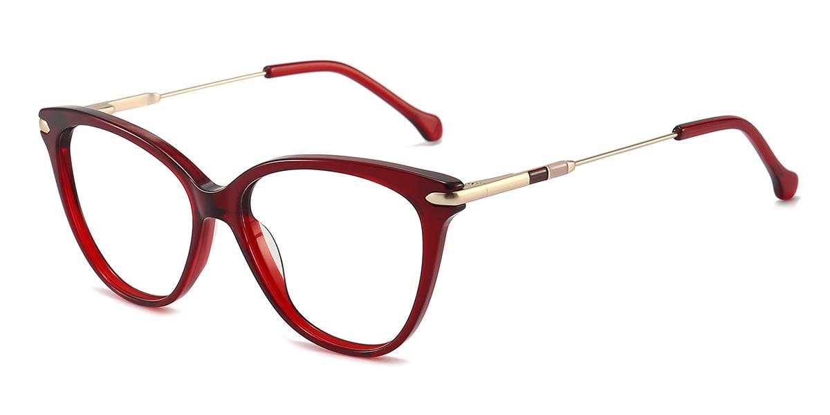 Kyler - Oval Red Glasses For Women
