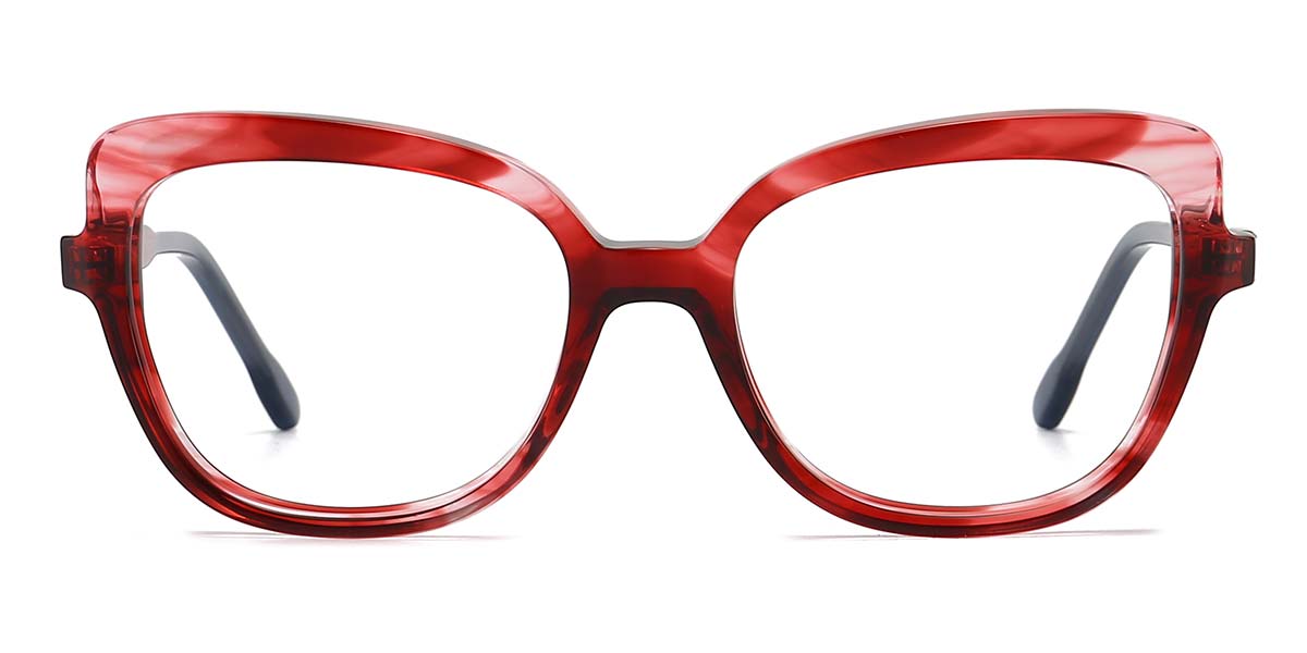 Red - Square Glasses - Morgan