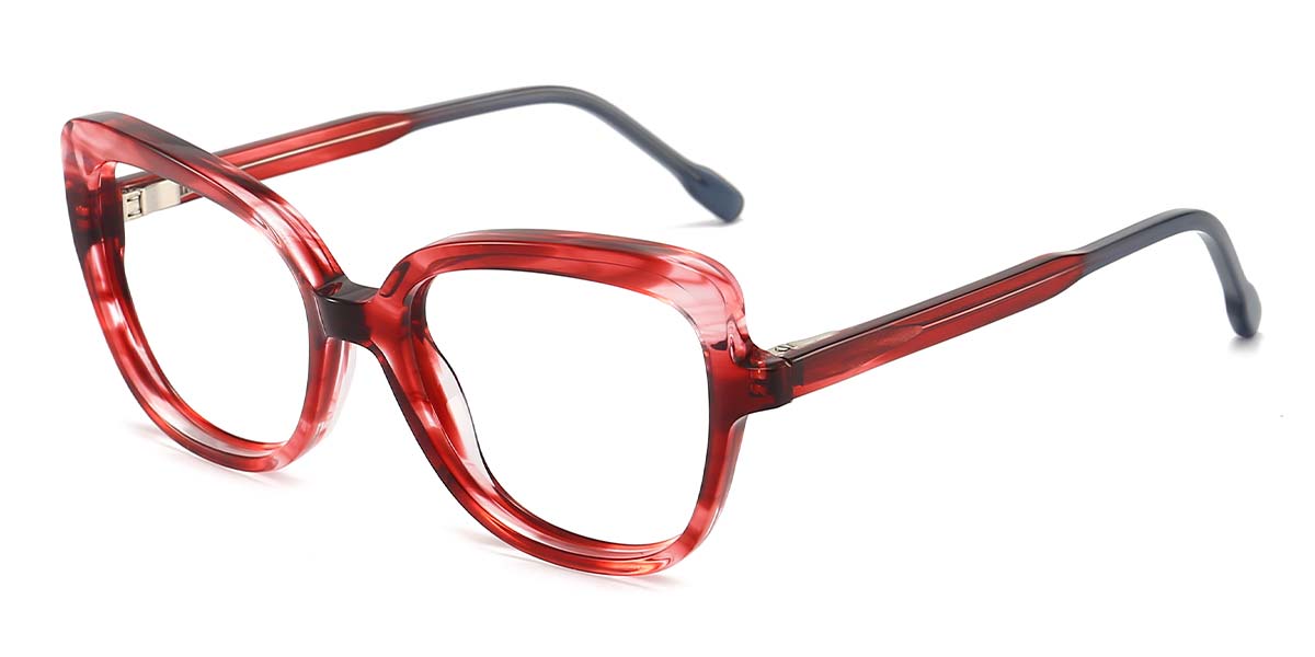Red - Square Glasses - Morgan