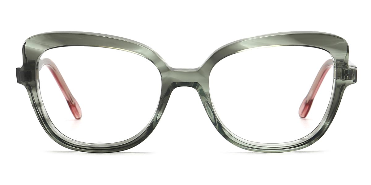 Green - Square Glasses - Morgan