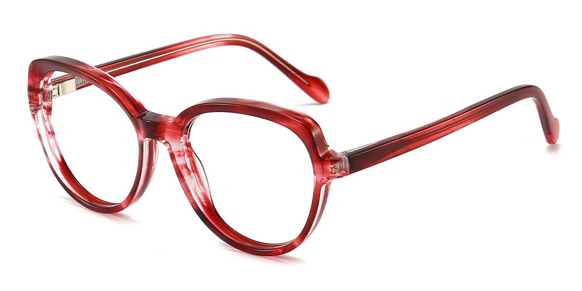 Red - Oval Glasses - Casi