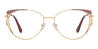 Gold Cameo Brown Tawny Kaia - Cat Eye Glasses