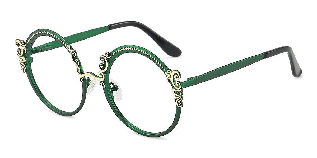 Green - Round Glasses - Milani