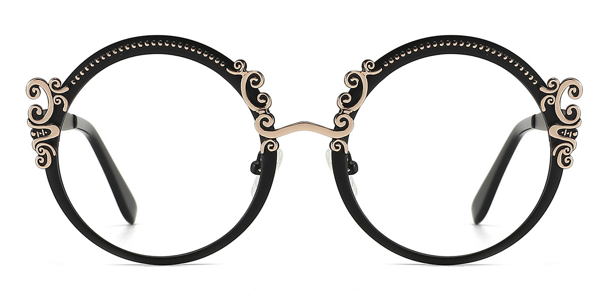 Black - Round Glasses - Milani