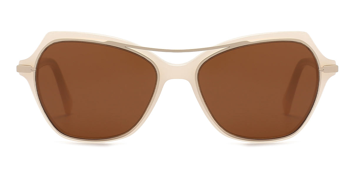 Apricot - Oval Clip-On Sunglasses - Sawyer