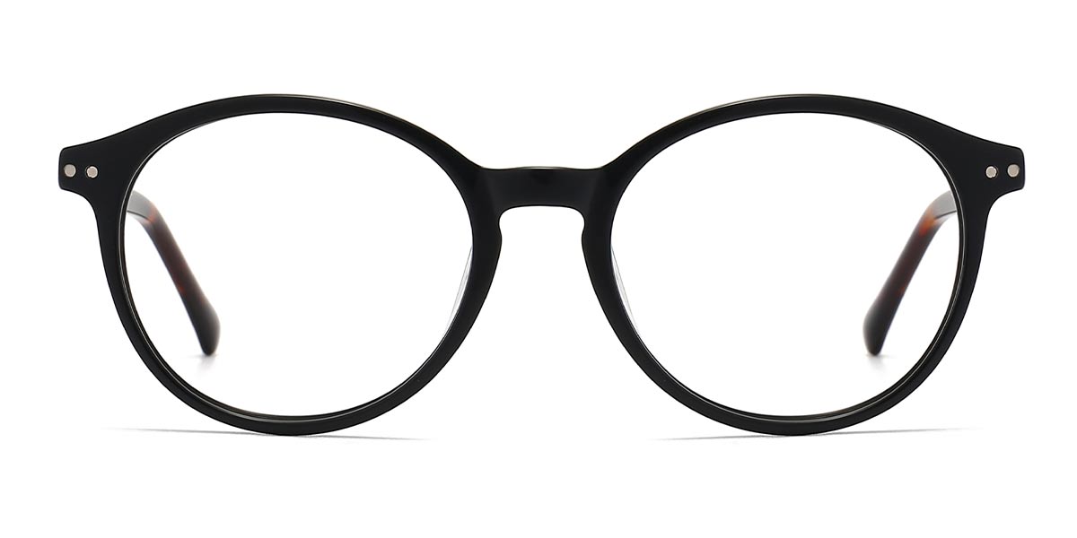 Black - Oval Clip-On Sunglasses - Alayna