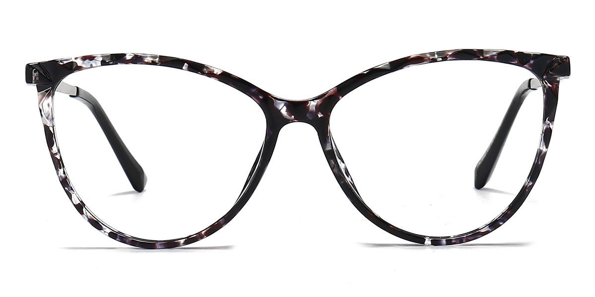 Dark Brown Spots Nyra - Oval Glasses