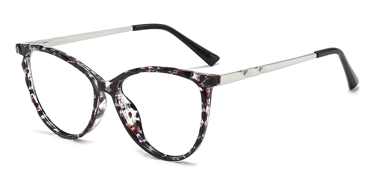 Dark Brown Spots - Oval Glasses - Nyra