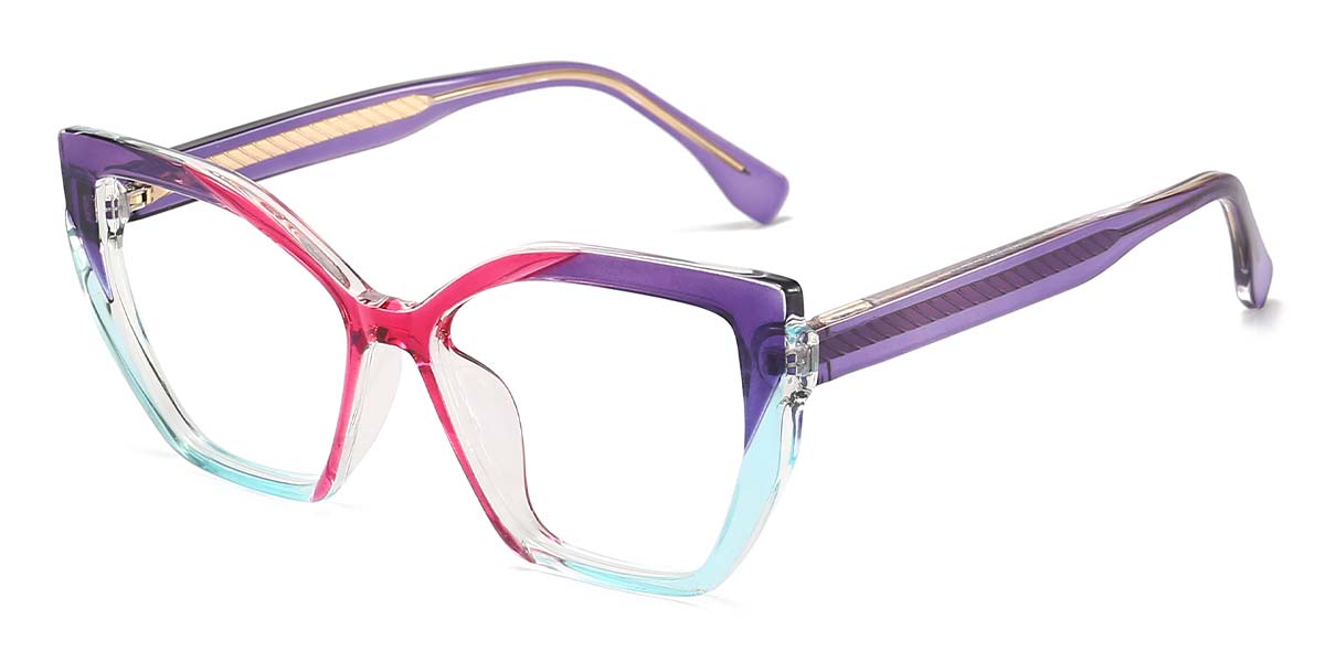 Blue Purple Pink - Square Glasses - Helena