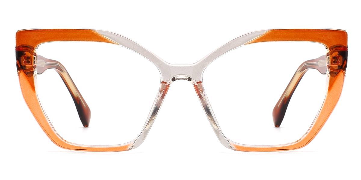 Orange Clear Helena - Square Glasses