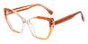 Orange Clear Helena - Square Glasses