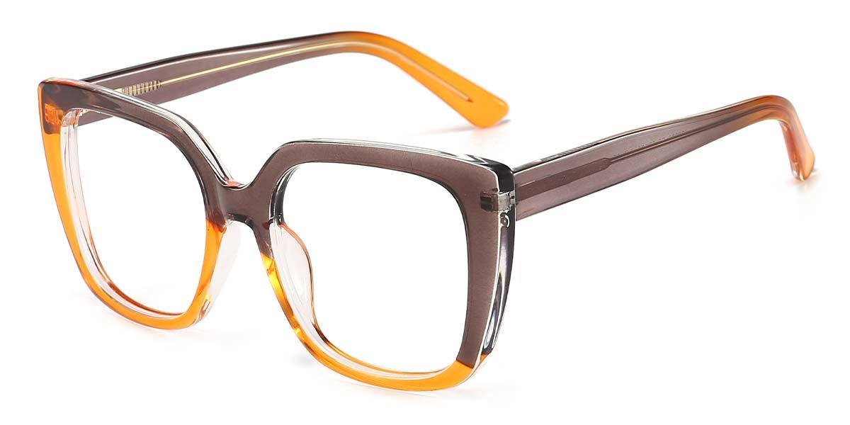 Orange Brown Jamar - Square Glasses