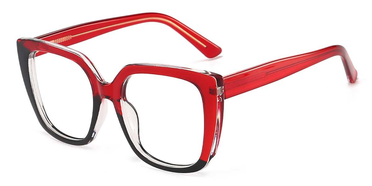 Black Red Jamar - Square Glasses