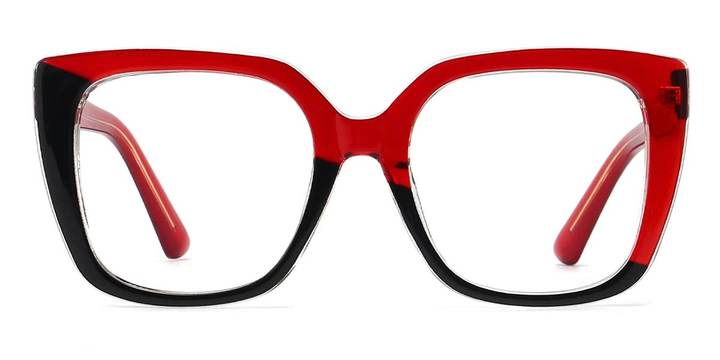Red Black - Square Glasses - Jamar