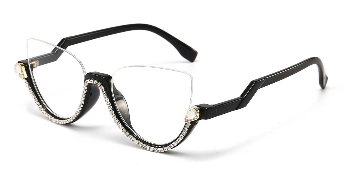 Black - Cat eye Glasses - Behati