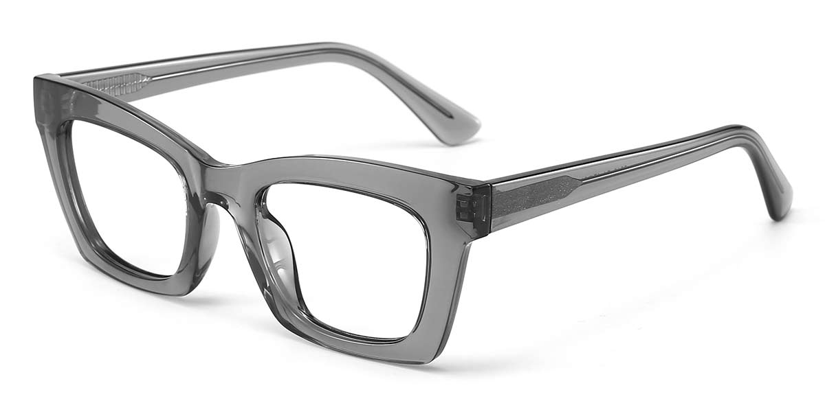 Grey - Rectangle Glasses - Laelia