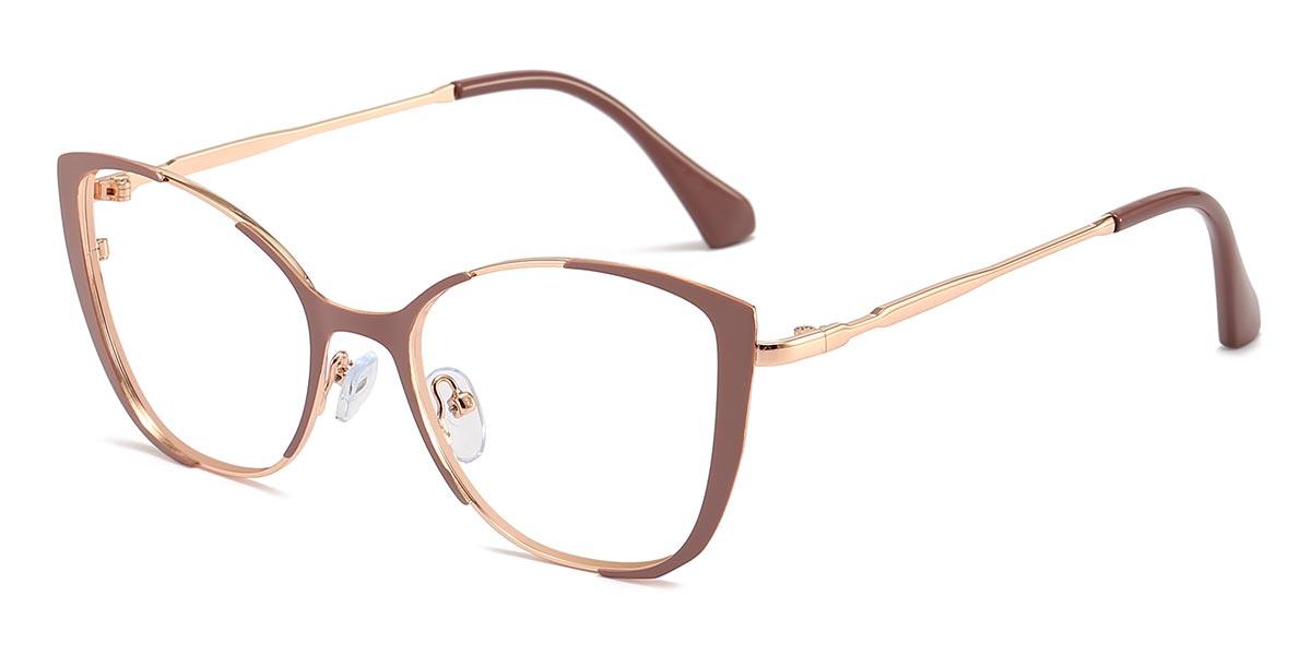 Gold Cameo Brown Aiyana - Square Glasses