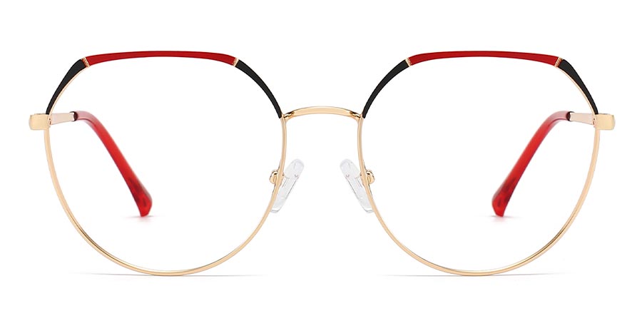Red - Oval Glasses - Aisha