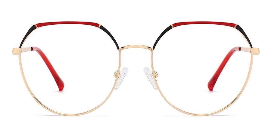Gold Red Black Aisha - Oval Glasses