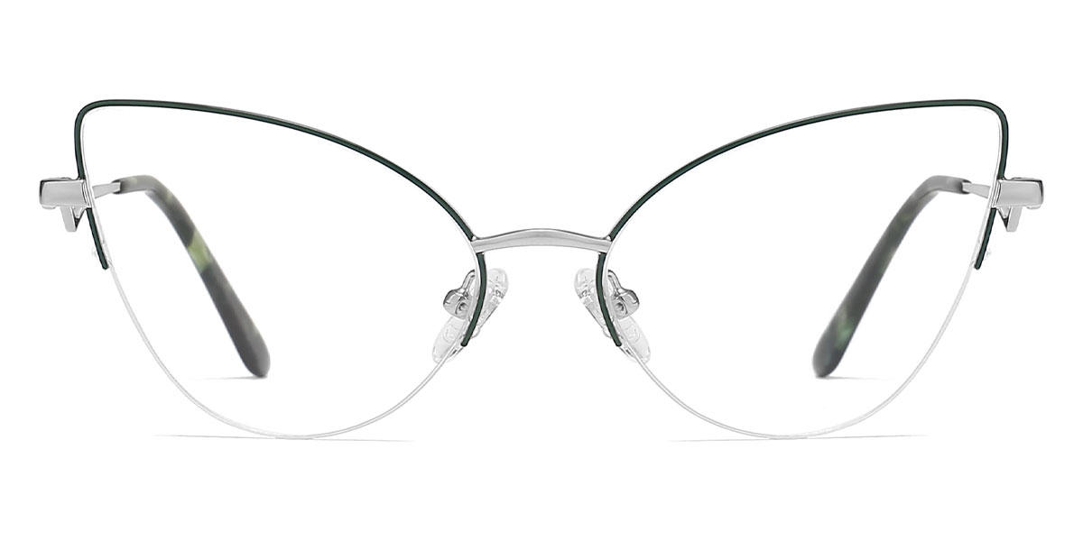 Silver Green Ogden - Cat Eye Glasses