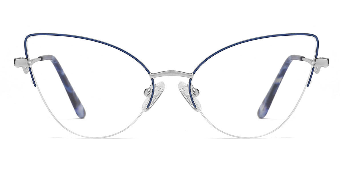 Silver Blue Ogden - Cat Eye Glasses
