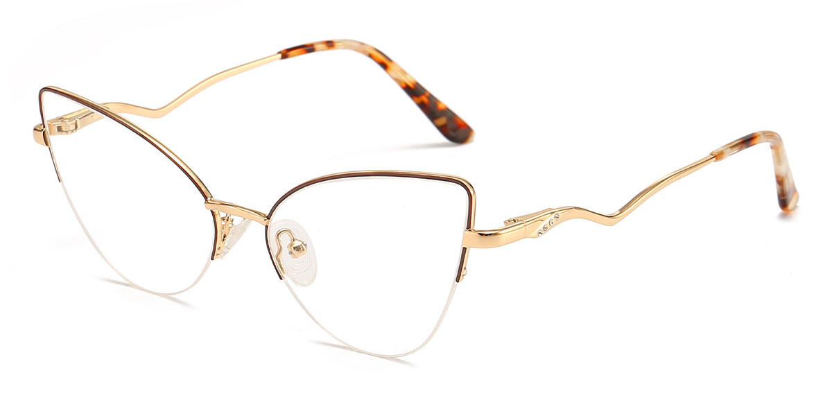 Gold Brown Ogden - Cat Eye Glasses