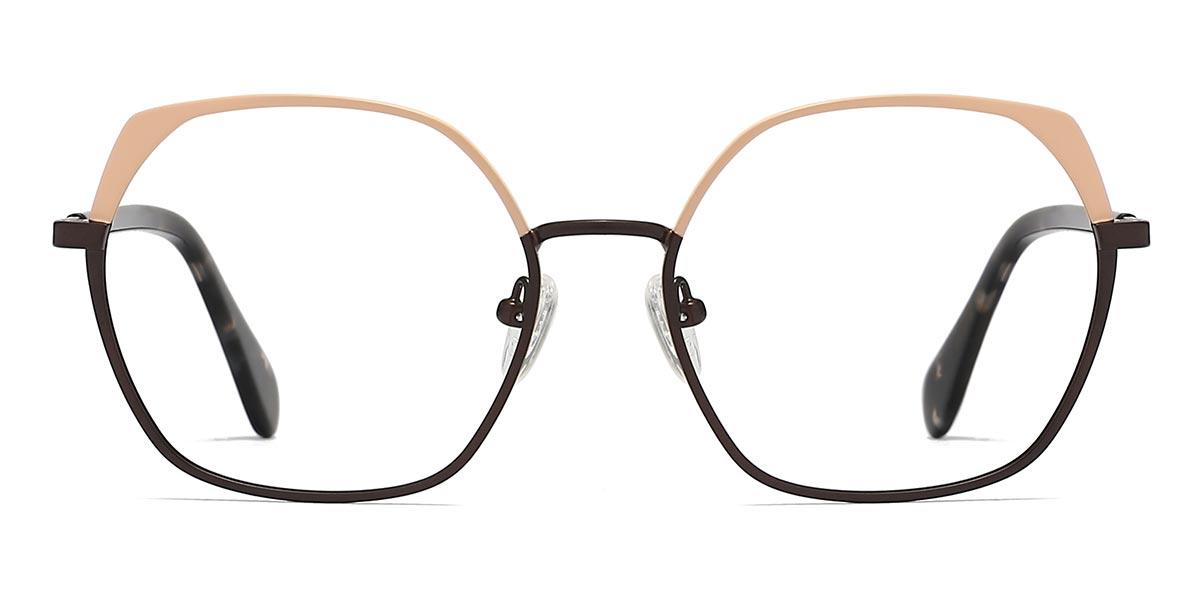 Nude Pink Brown Amier - Oval Glasses
