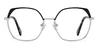 Black Silver Amier - Oval Glasses
