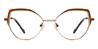 Gold Brown Barber - Oval Glasses