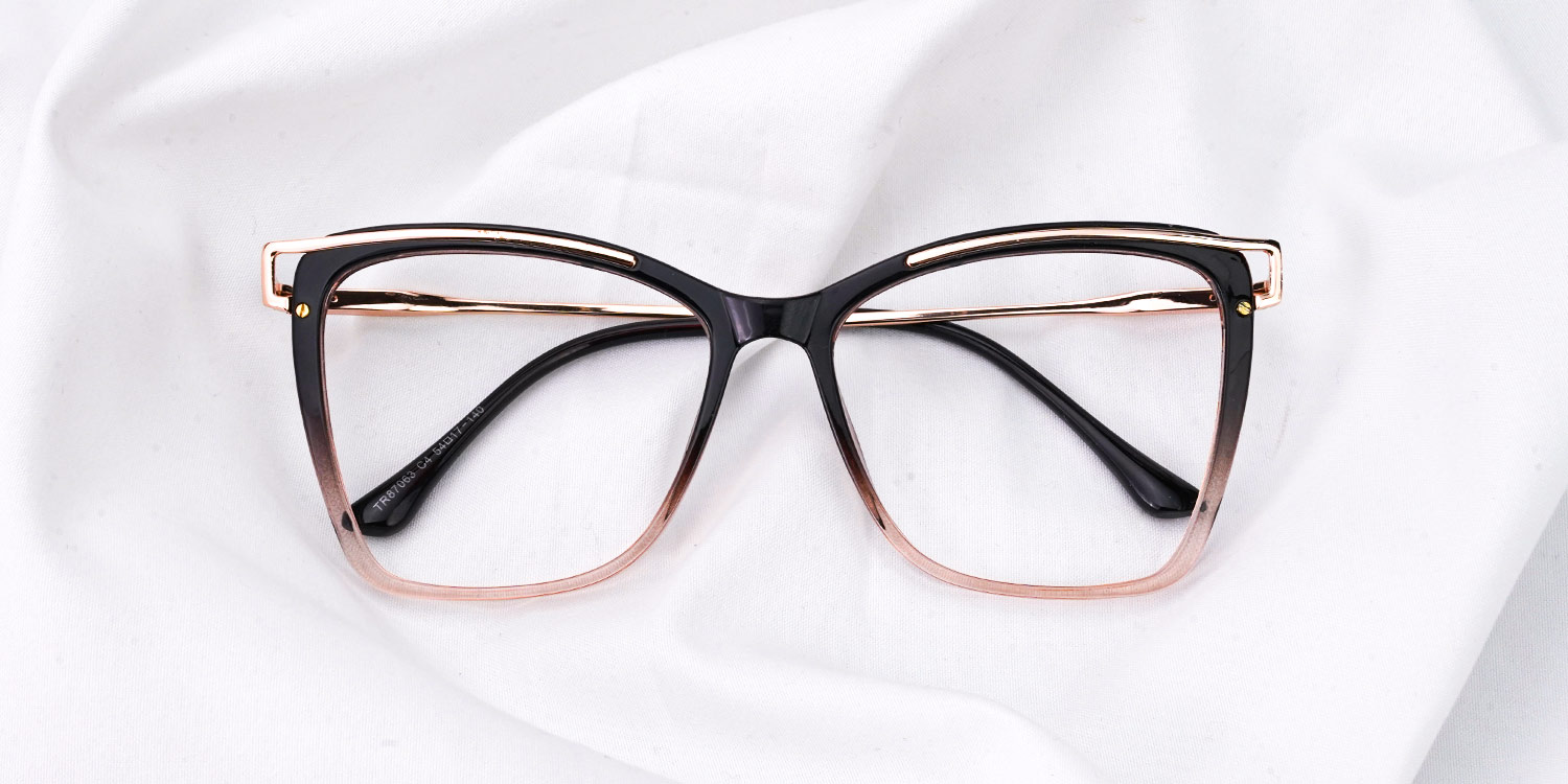 Gradient black - Square Glasses - Halia