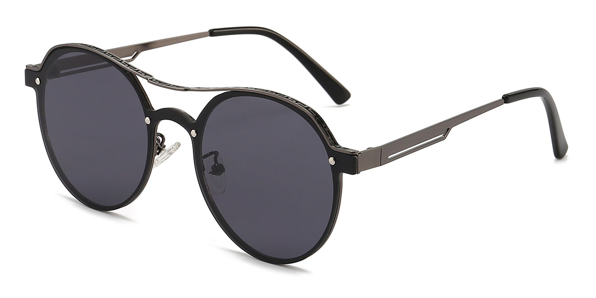 Black Grey - Aviator Sunglasses - Rabih