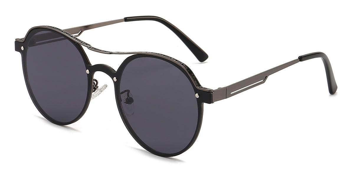 Black Grey Rabih - Aviator Sunglasses