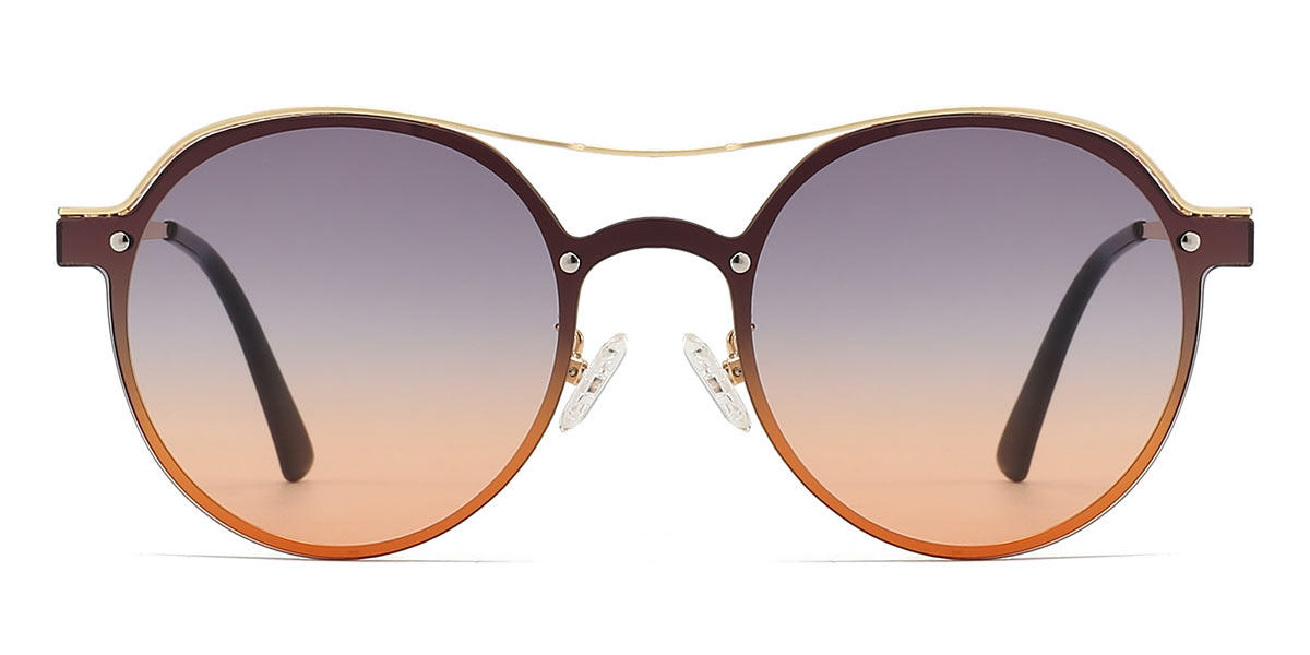 Gradual Brown Grey Orange Rabih - Aviator Sunglasses